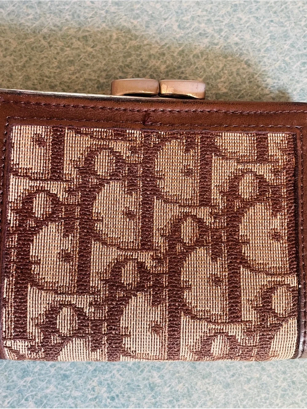 Vintage Dior Monogram Kiss-Lock Wallet